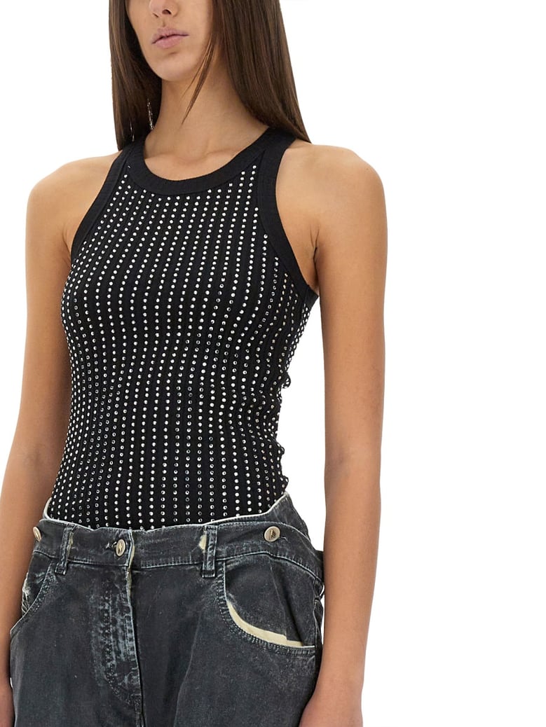 tank top in black by Selfnex