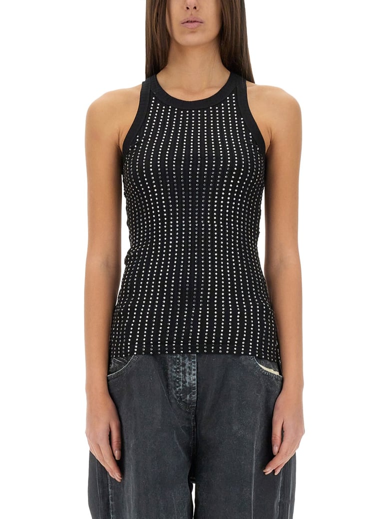 tank top in black by Selfnex