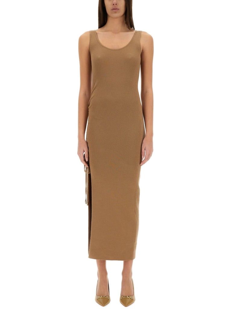 stretch wool blend camisole dress by Selfnex