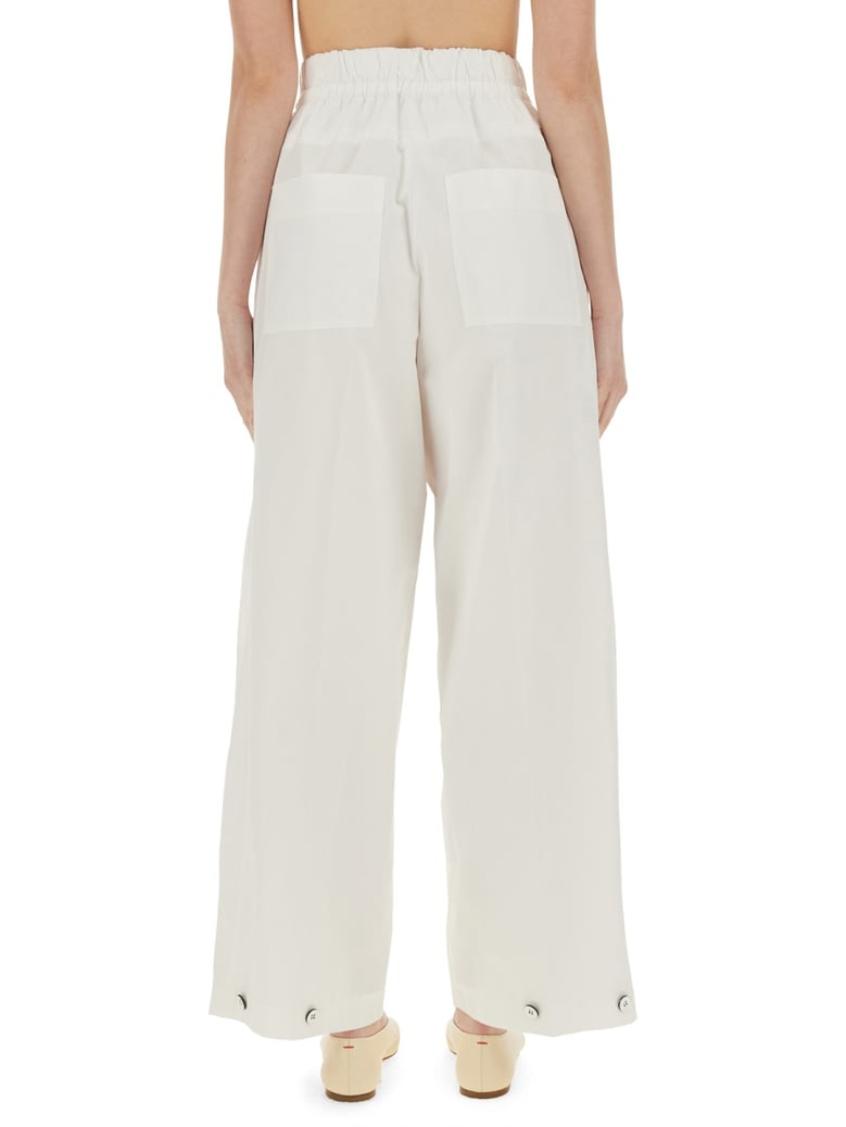 wide pants in cotton gabardine by Selfnex