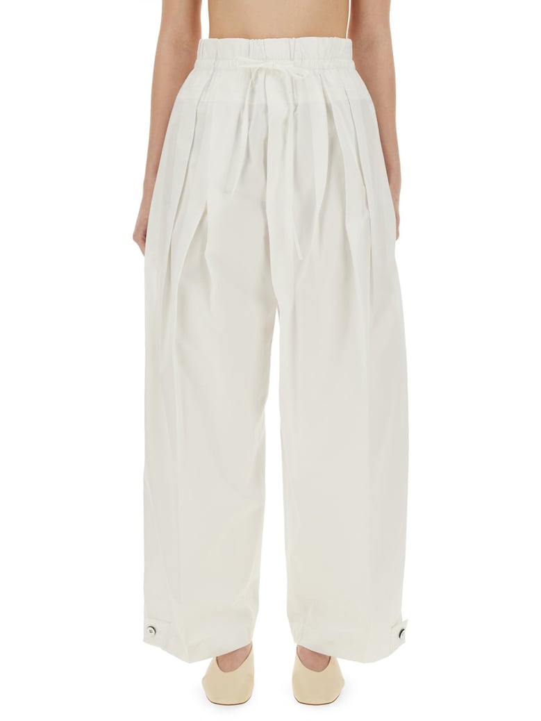 wide pants in cotton gabardine by Selfnex