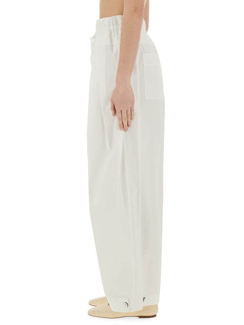 wide pants in cotton gabardine by Selfnex