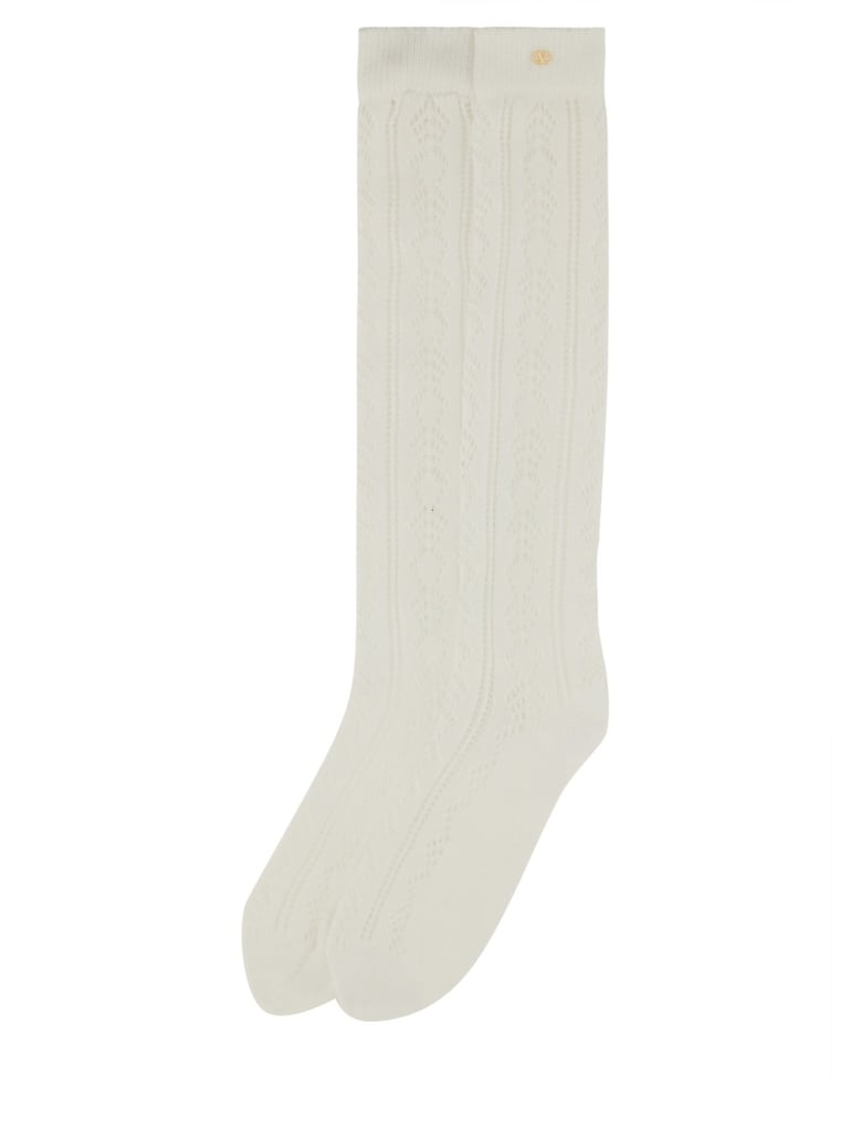 perforated cotton socks with vlogo by Selfnex