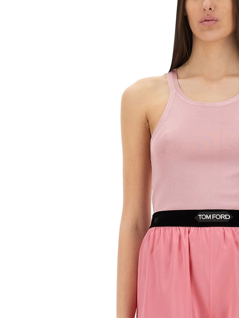 silk knit tank top by Selfnex