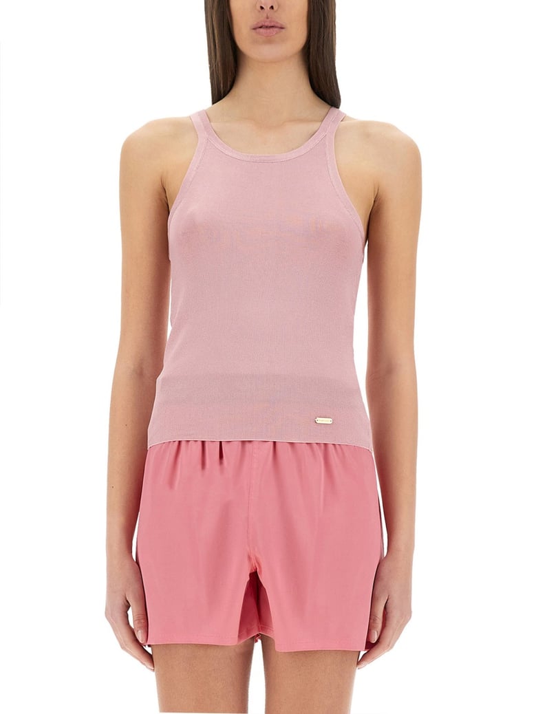 silk knit tank top by Selfnex