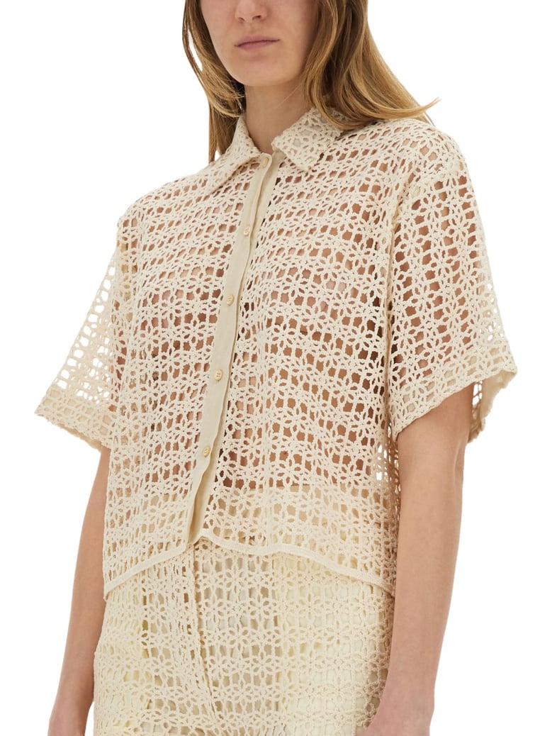 macramé cropped shirt by Selfnex