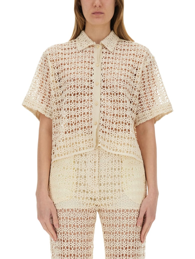 macramé cropped shirt by Selfnex