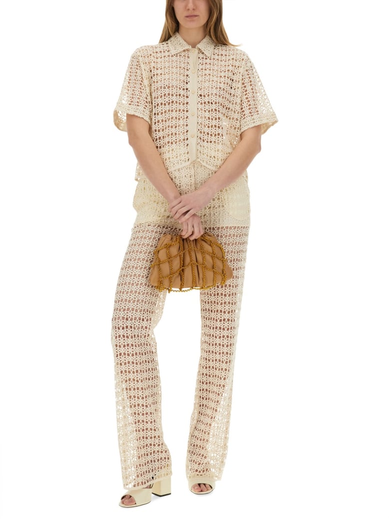 macramé cropped shirt by Selfnex