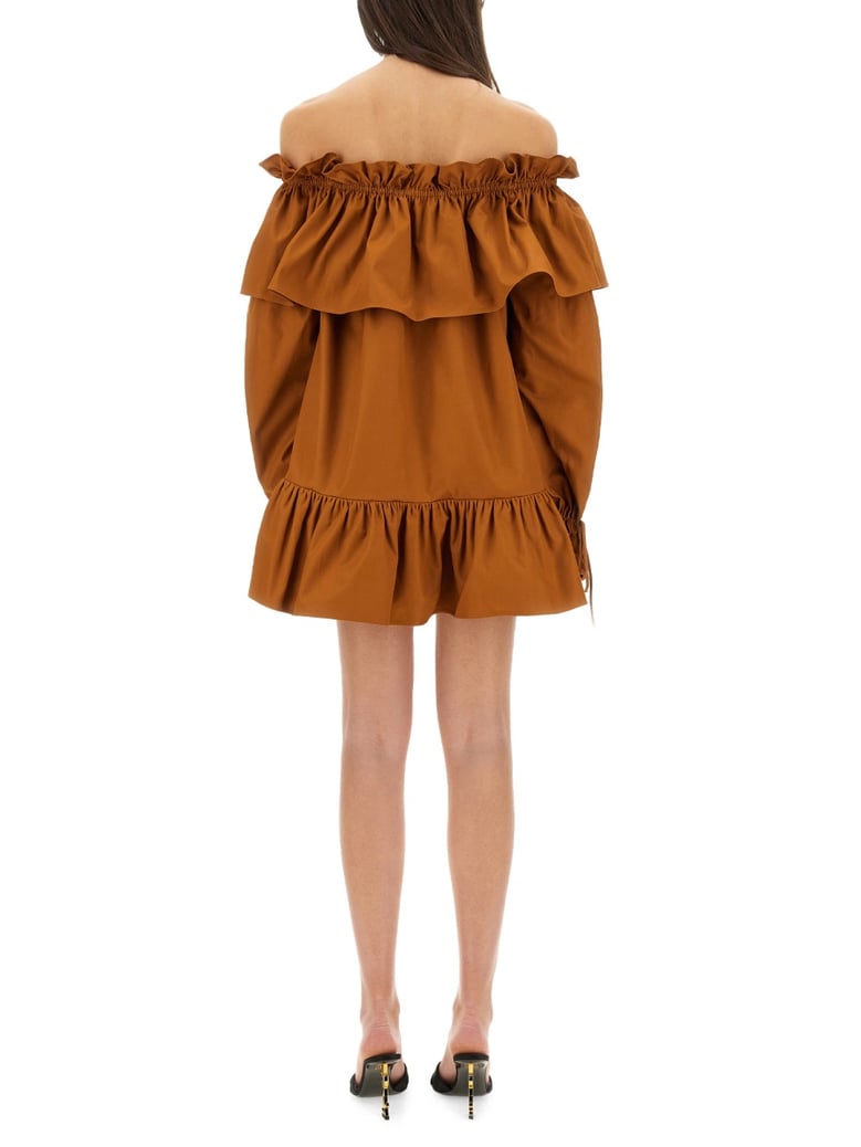 brown sleeve dress by Selfnex