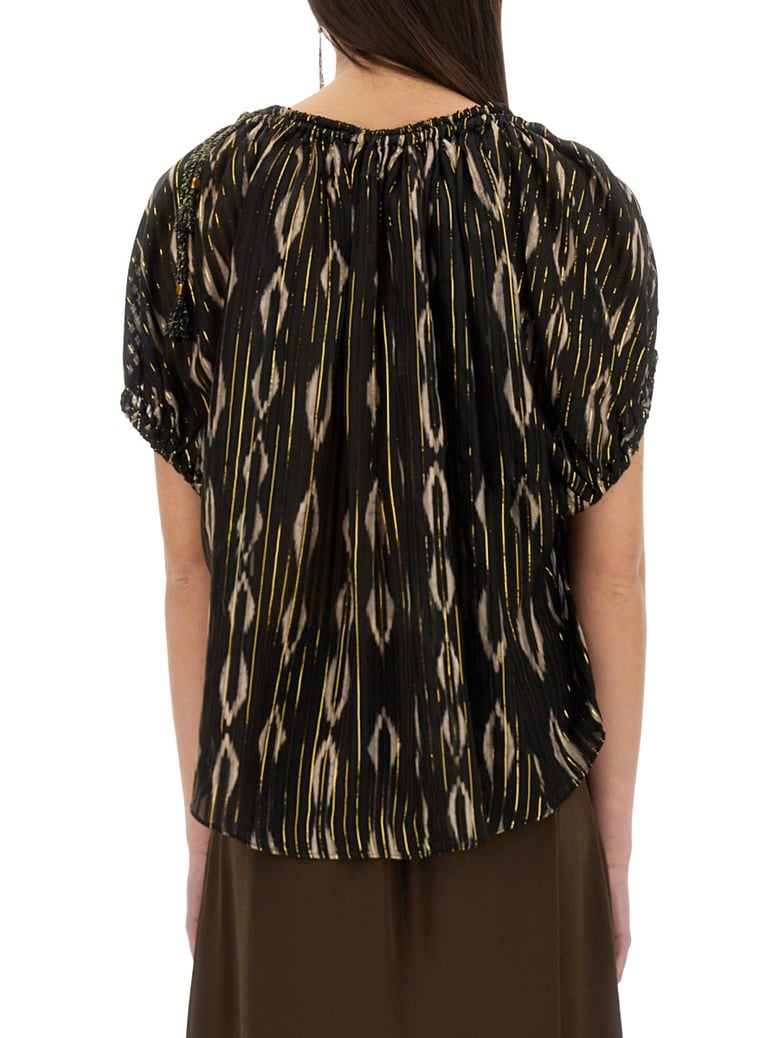 black silk blend top by Selfnex