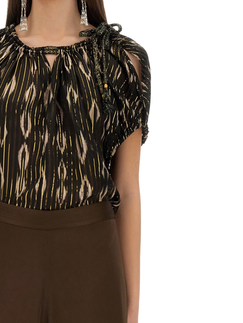black silk blend top by Selfnex
