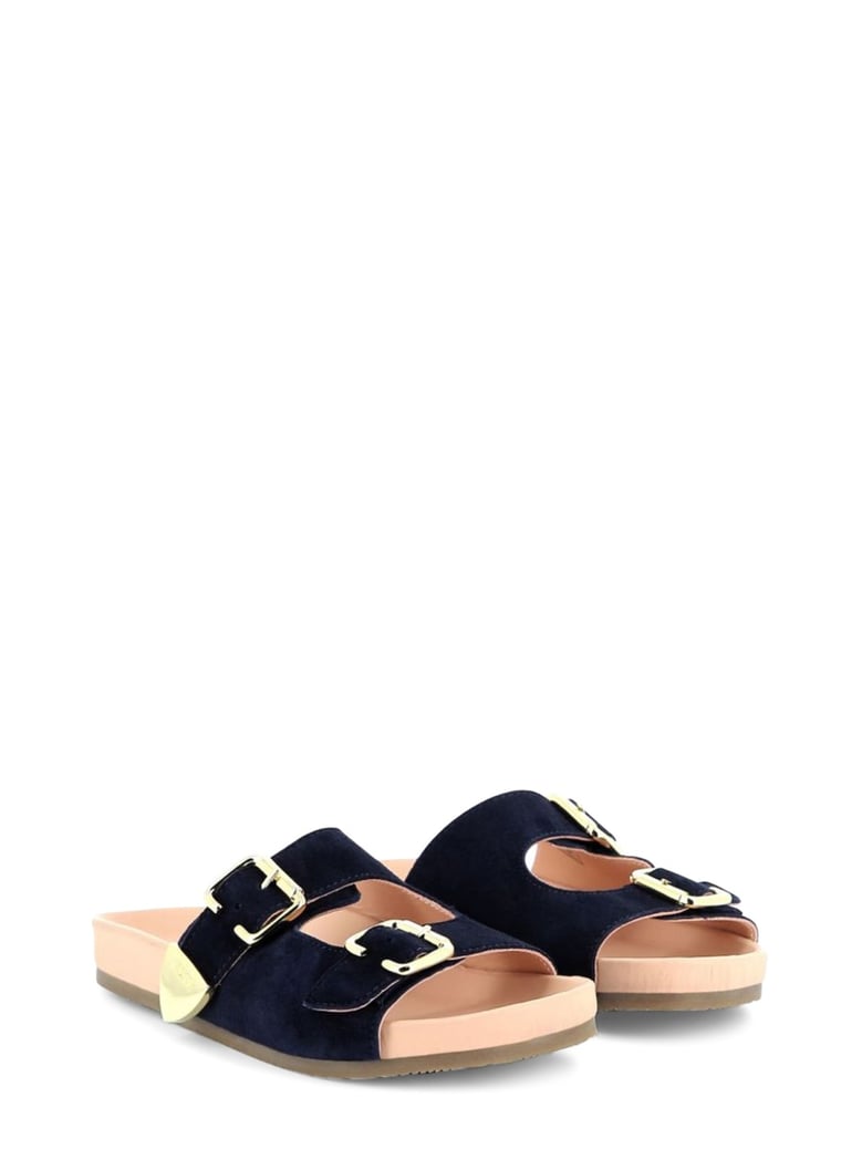 sandals in blue leather by Selfnex