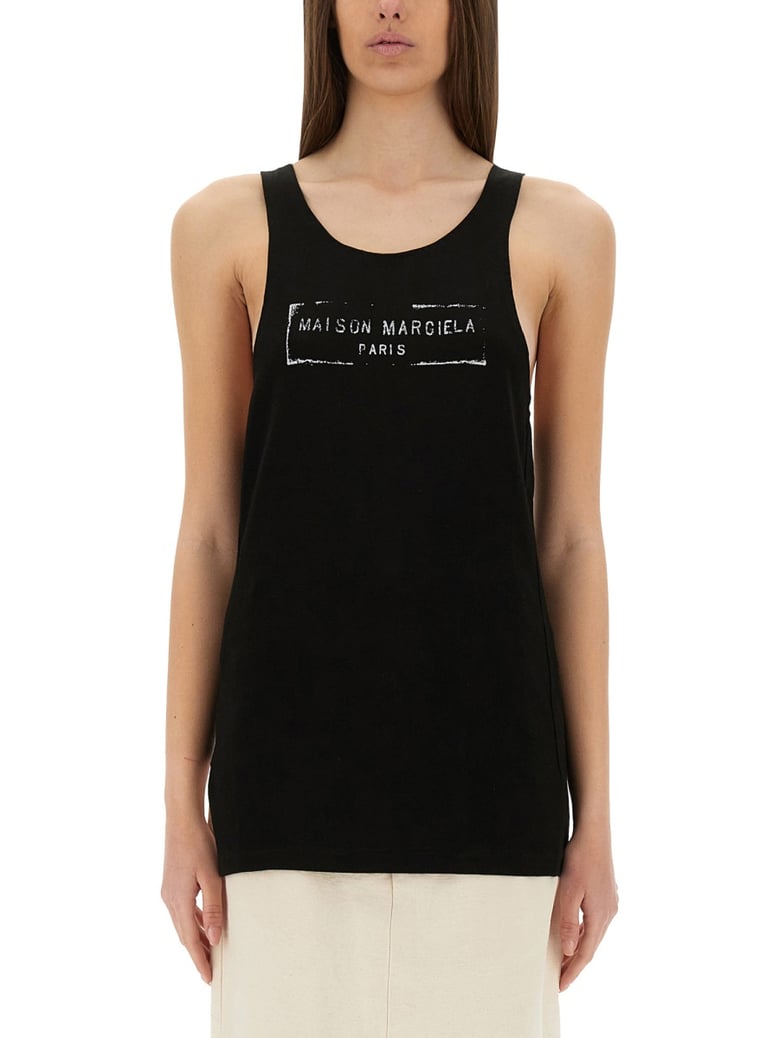 logo print tank top by Selfnex