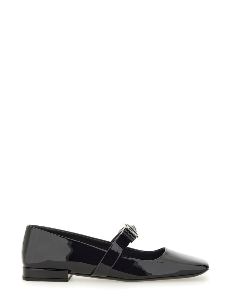 patent leather ballerina with ribbon detail by Selfnex