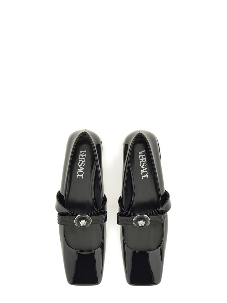 patent leather ballerina with ribbon detail by Selfnex