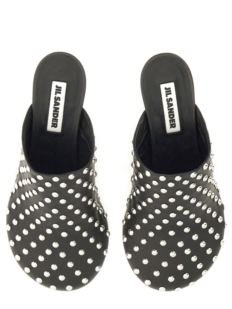 nappa leather mules with studs by Selfnex