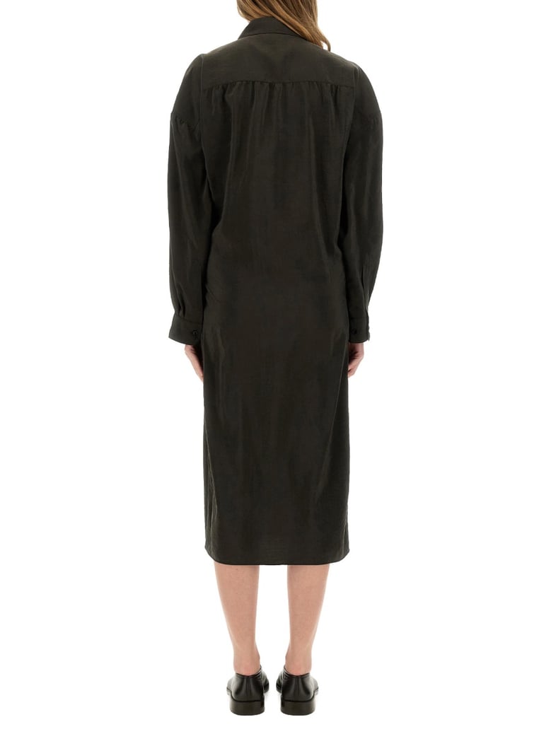 straight collar twisted dress by Selfnex