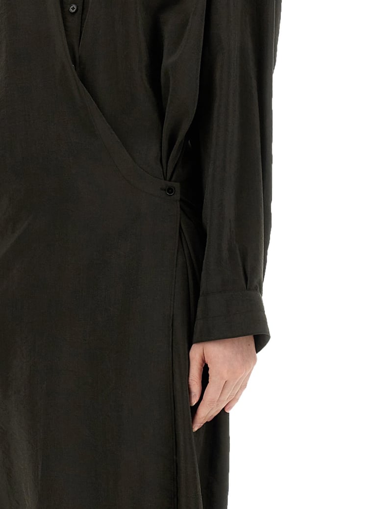 straight collar twisted dress by Selfnex
