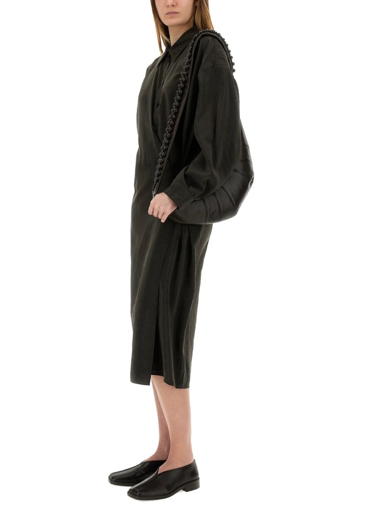 straight collar twisted dress by Selfnex