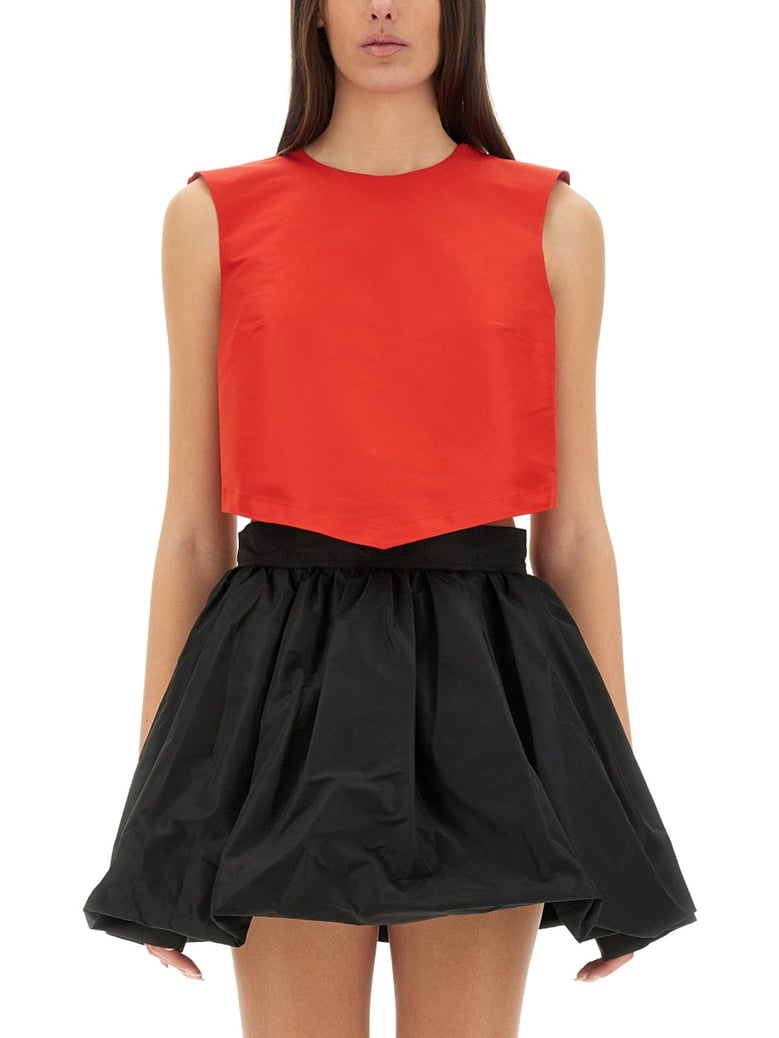 red polyester top by Selfnex