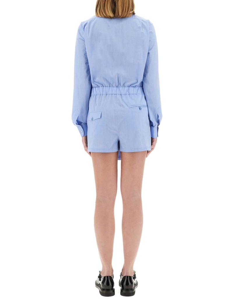 poplin chemise jumpsuit by Selfnex
