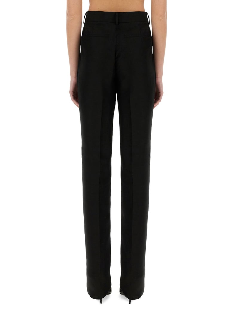 black straight fit pants by Selfnex