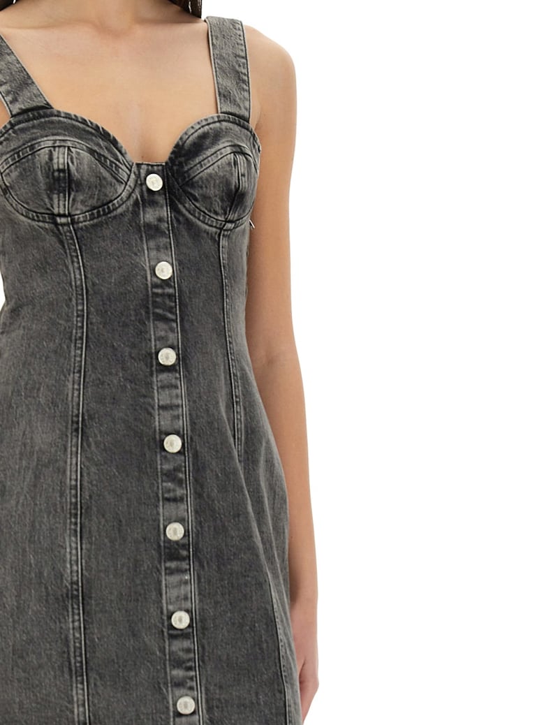 denim midi dress by Selfnex