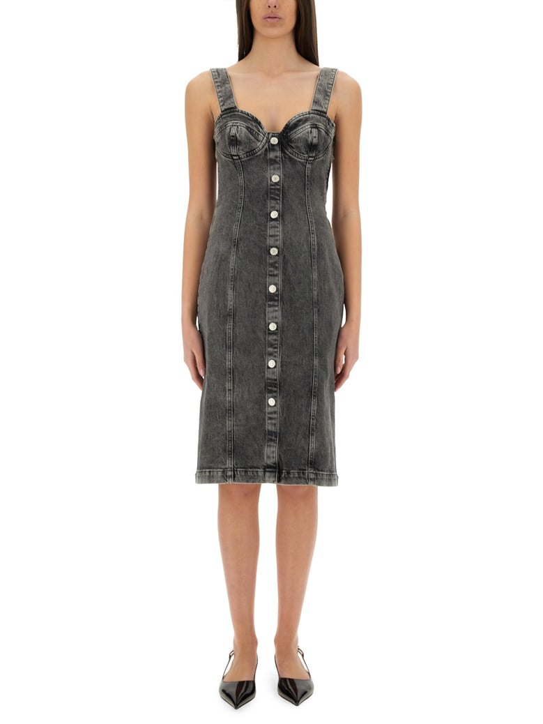 denim midi dress by Selfnex