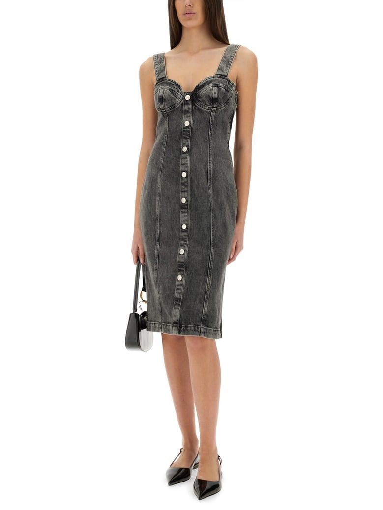 denim midi dress by Selfnex