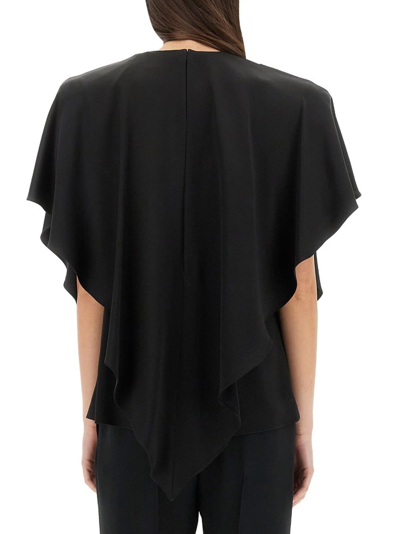 draped top in black by Selfnex
