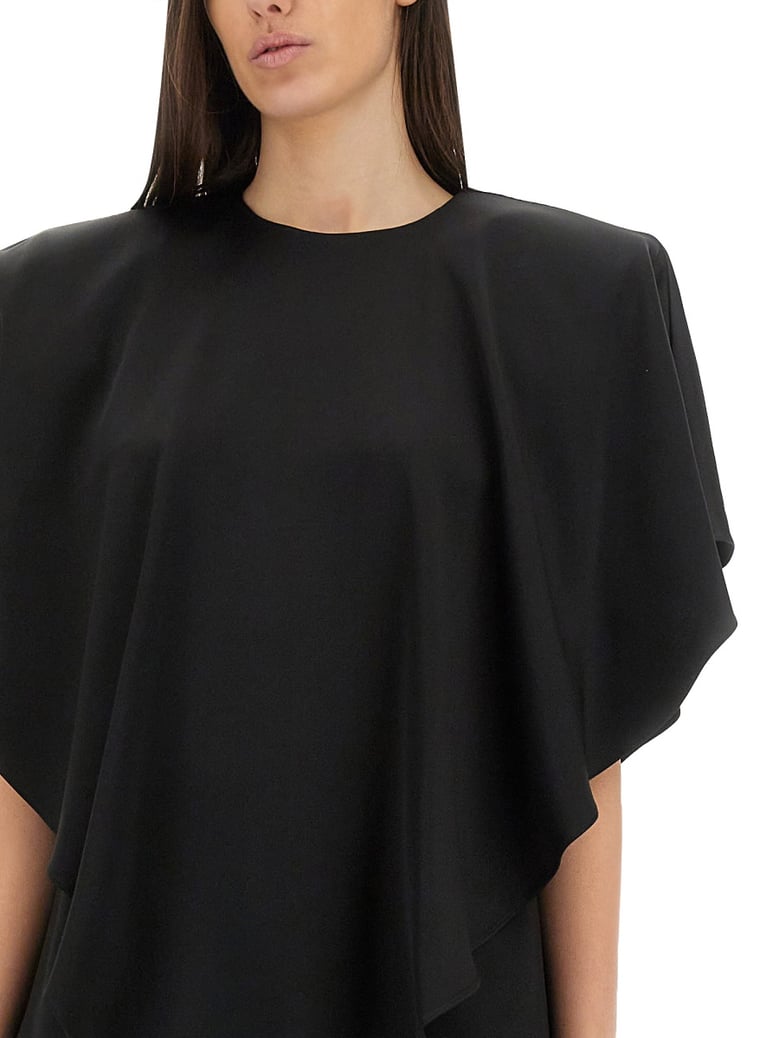 draped top in black by Selfnex