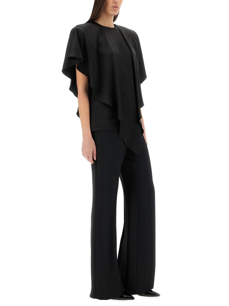 draped top in black by Selfnex