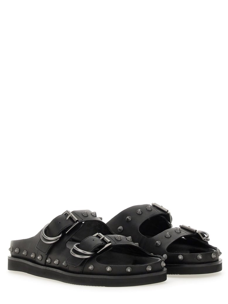 black calf leather sandalo urus by Selfnex