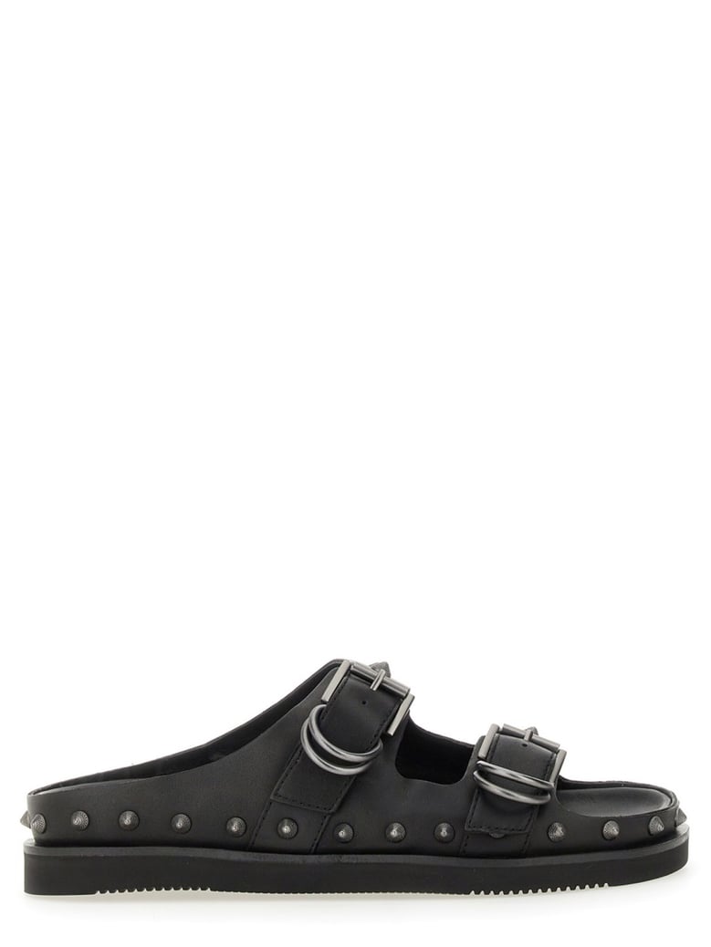 black calf leather sandalo urus by Selfnex