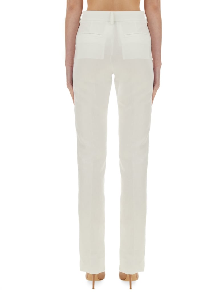 straight fit white pants by Selfnex
