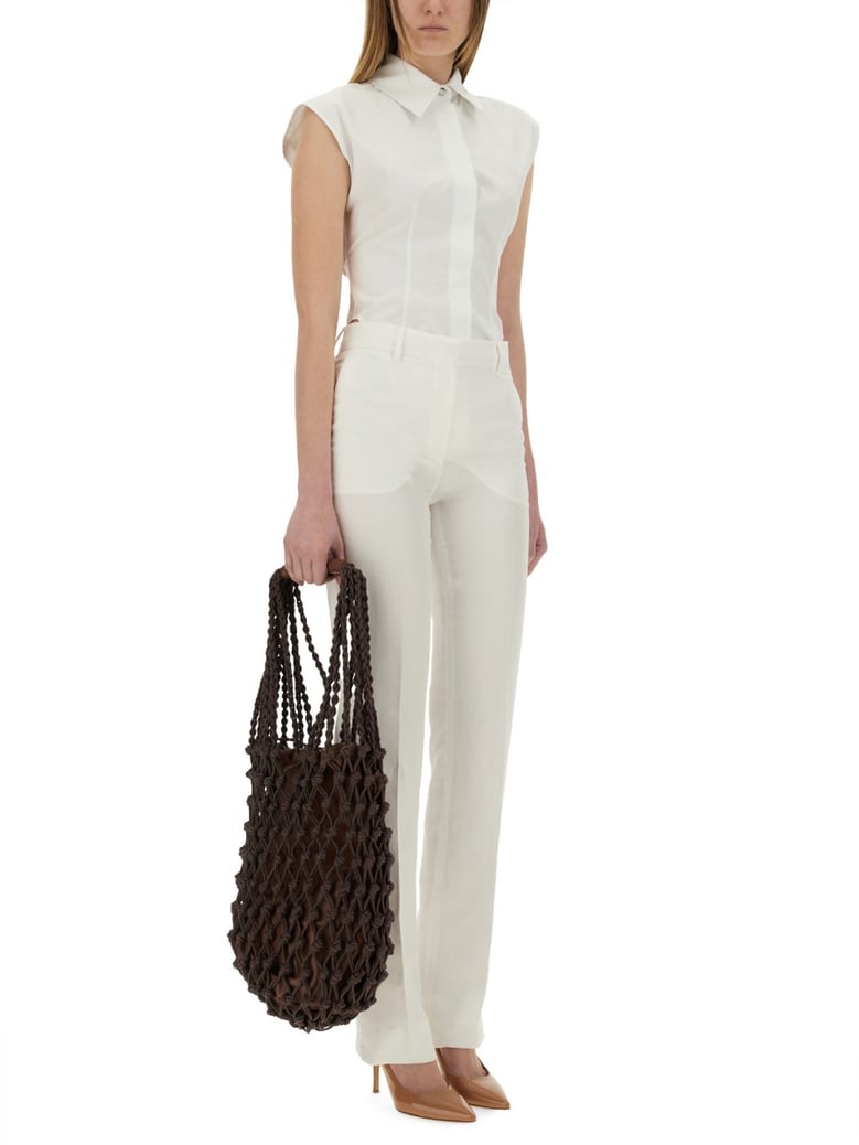 straight fit white pants by Selfnex