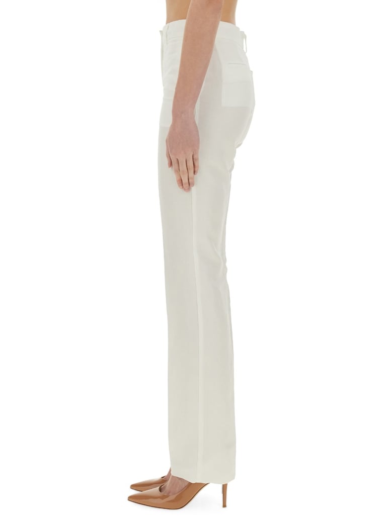 straight fit white pants by Selfnex