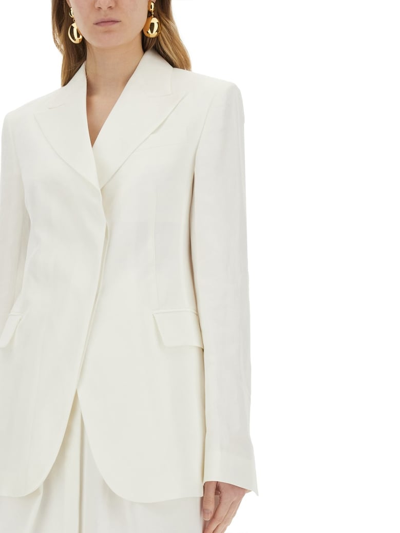 slim fit white jacket by Selfnex