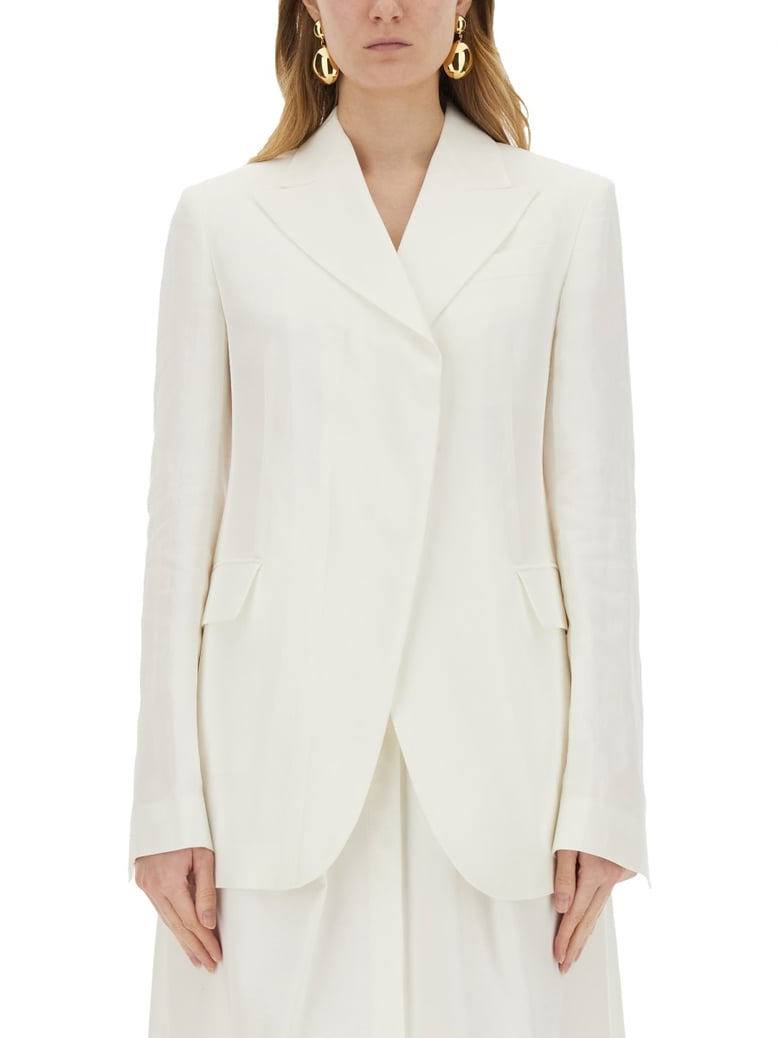 slim fit white jacket by Selfnex
