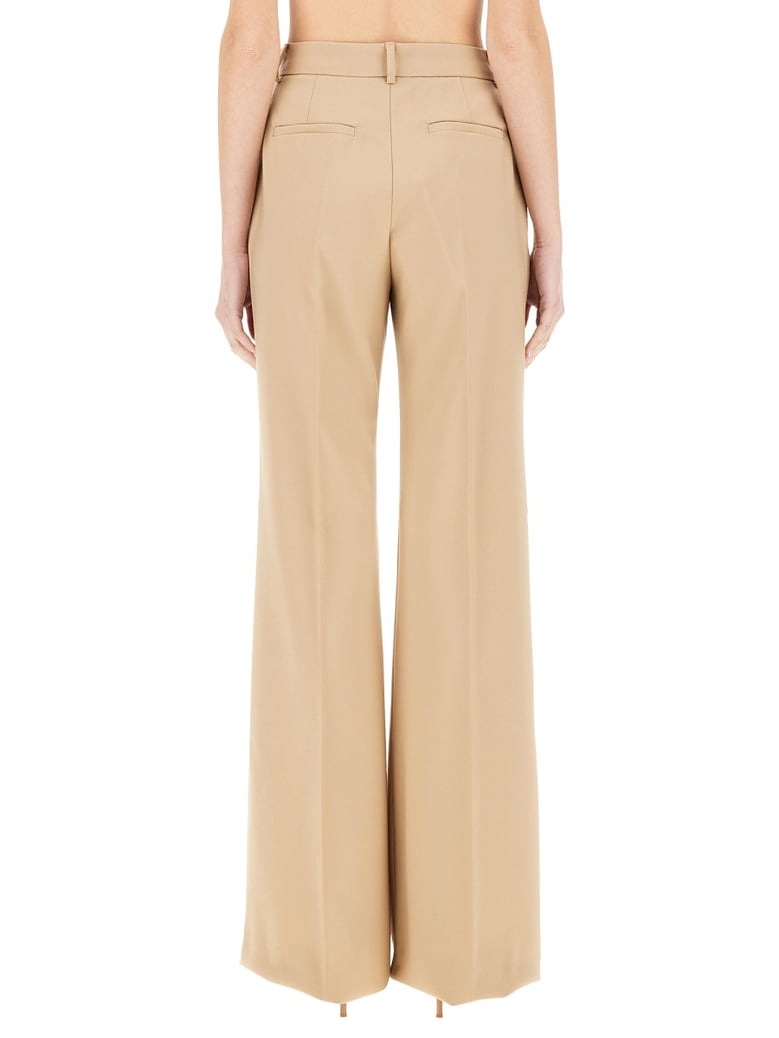 beige virgin wool pants by Selfnex