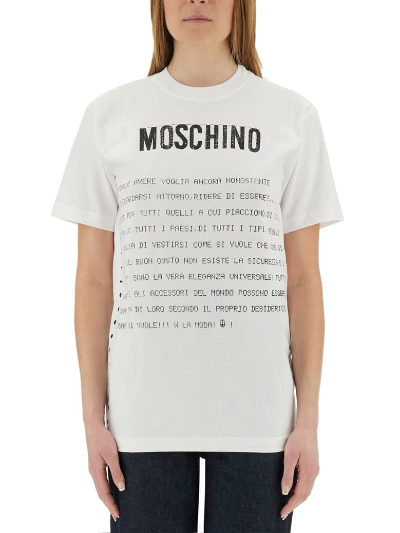 white t-shirt with print by Selfnex