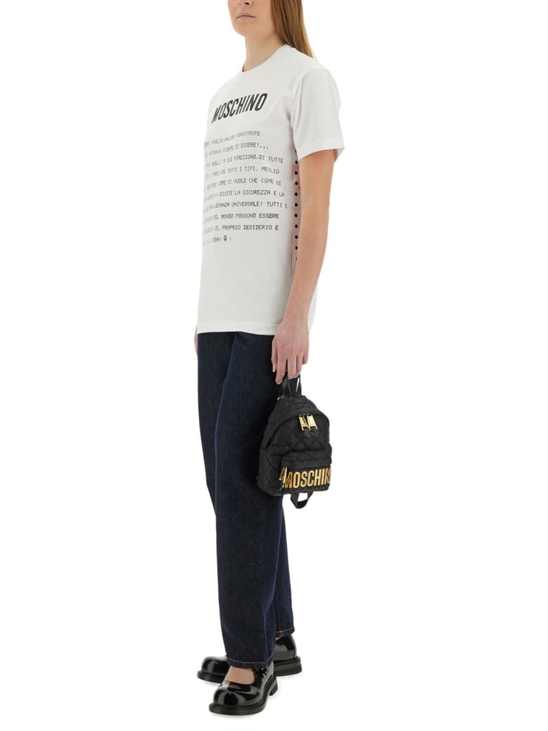 white t-shirt with print by Selfnex