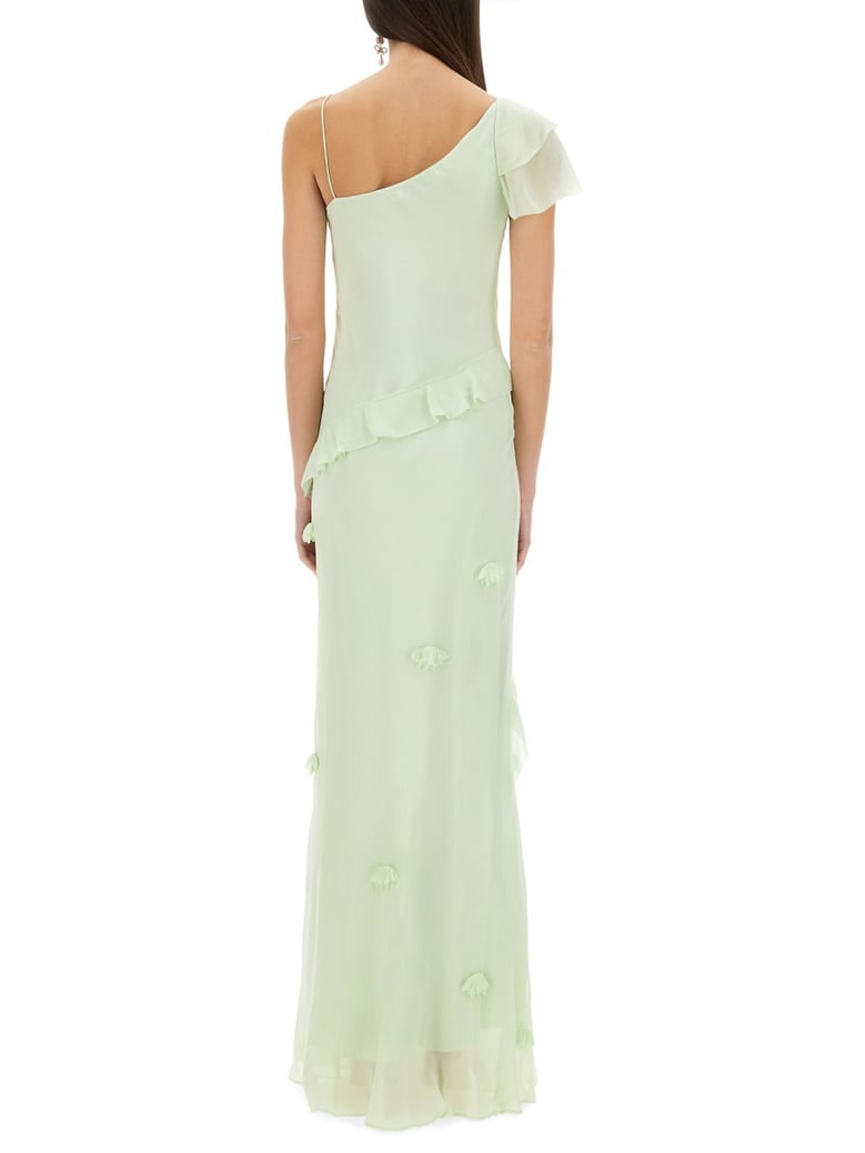long dress with floral appliqués by Selfnex