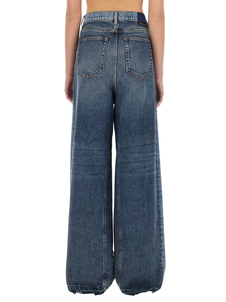 wide-leg jeans with contrasting panels by Selfnex