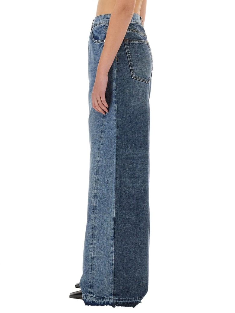 wide-leg jeans with contrasting panels by Selfnex