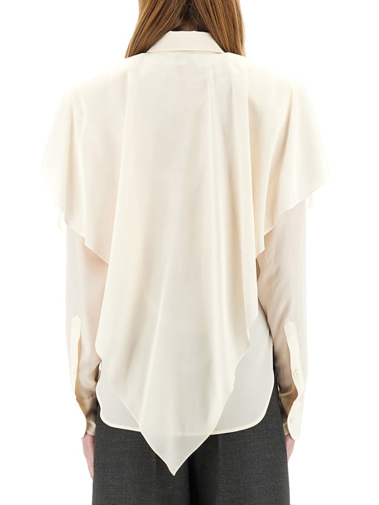 semi-transparent shirt with layered panel by Selfnex