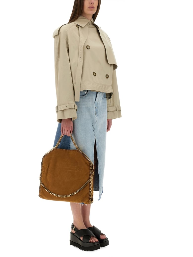 belted short trench coat by Selfnex