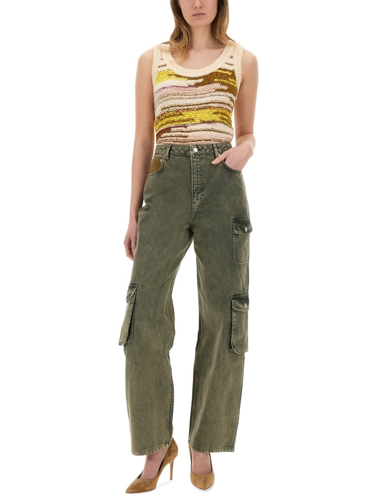 cargo jeans in military green by Selfnex