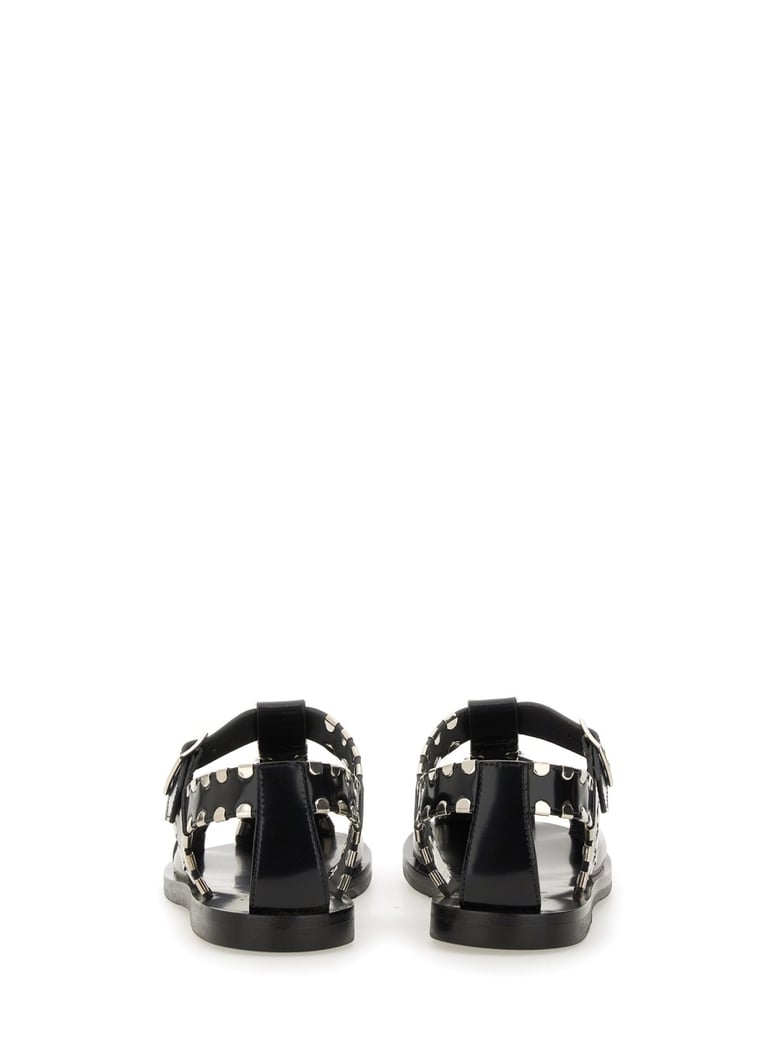 pasely sandal in black leather by Selfnex