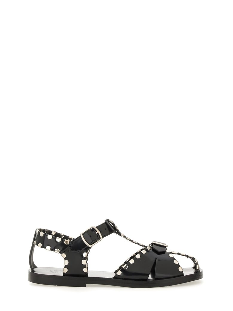 pasely sandal in black leather by Selfnex